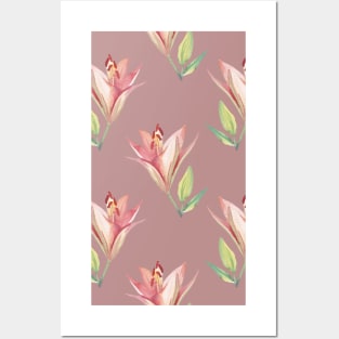 Watercolor Flower Repeated Pattern Posters and Art